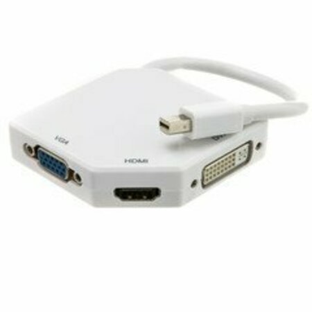 SWE-TECH 3C Mini DisplayPort Male to HDMI, VGA, or DVI fml, 3-IN-1 Video Adapter, Supports 4K@30,1080P@60 FWT30H1-62706